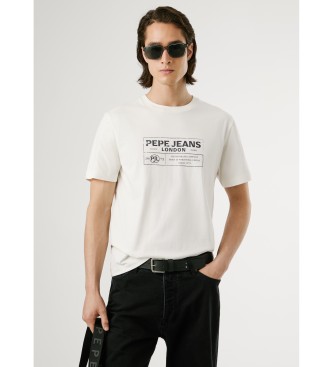 Pepe Jeans para hombre. PM5010094 Camiseta Tharky blanco (L), Casual, Algodón, Manga corta
