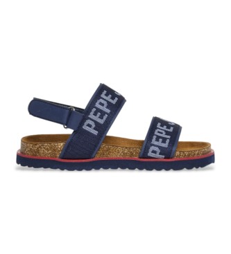 Pepe Jeans para mujer/niña. PBS90059 Sandalias Berlin Tape marino (37), Plano, Velcro, Casual, moda infantil