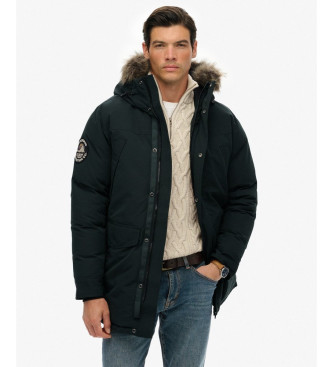 Superdry para hombre. M5011929A Parka Everest Faux Fur verde oscuro (XL), Casual, Poliéster