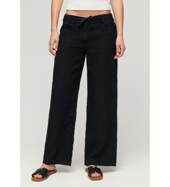 Superdry Pantalón Lino negro