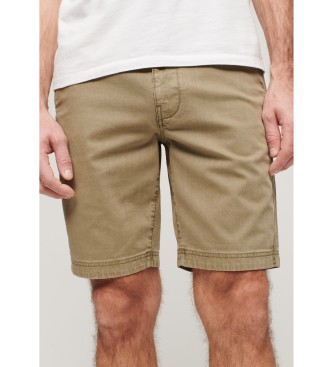 Superdry para hombre. M7110397A Pantalón chino corto Officer marrón claro (34), Casual, Algodón