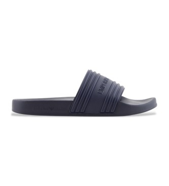 Emporio Armani para hombre. EM002246_AF16403 Chanclas Logo Tape marino (45), Negro, Plano, Ninguno, Beachwear