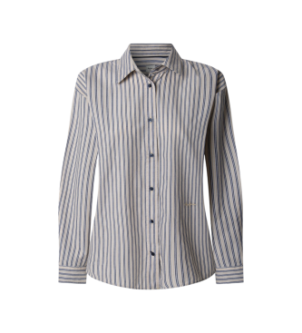 Pepe Jeans para mujer. PL305052 Camisa Bruna blanco (M), Casual, Algodón, Manga larga