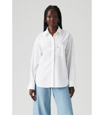 Levi's para mujer. 001HM-0003 Camisa Harlie Boyfriend blanco (M), Casual, Algodón, Manga larga