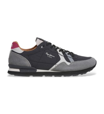 Pepe Jeans para hombre. PMS400002 Zapatillas Brit Prints gris (41), Plano, Cordones, Casual
