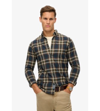 Superdry para hombre. M4010737A Camisa de algodón orgánico a cuadros vintage marino (XL), Casual, Manga larga, Sostenible