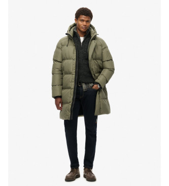 Superdry para hombre. M5011917A Abrigo Sports Acolchada verde (M), Casual, Poliéster Reciclado, Sostenible