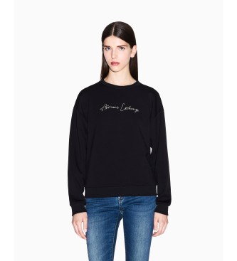 A|X Armani Exchange para mujer. XW000835AF13397MC021 Sudadera Básica negro (L), Casual, Viscosa