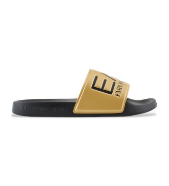 EA7 para mujer. 7X000108_AF15118 Chanclas Maxilogo dorado (40), Plano, Ninguno, Beachwear