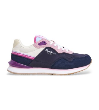 Pepe Jeans para niña. PGS40015 Zapatillas London Fenix marino (36), Plano, Cordones, Casual, moda infantil