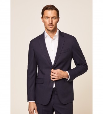 Hackett London para hombre. HM423049 Traje Lana Antiarrugas marino (42/32), Fiesta, Clásico, Manga larga