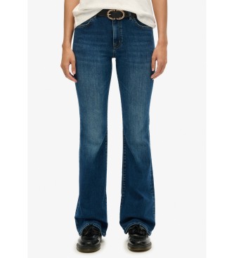 Superdry para mujer. W7011260A Jeans Mid Rise Flare azul (30/30), Casual, Algodón, Denim