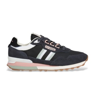 Pepe Jeans para mujer. PLS400010 Zapatillas de Piel Kingston College negro (38), Plano, Cordones, Casual