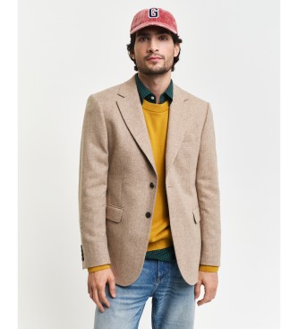 Gant para hombre. 7706297 Americana De Traje Slim Fit Con Diseño De Espiga beige (50), Casual, Lana