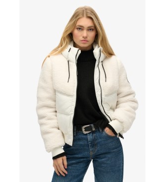Superdry para mujer. W5011758A Chaqueta Everest Hybrid blanco roto (XL), Casual, Poliéster