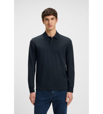 BOSS para hombre. 50527525 Polo Interlock marino (3XL), Casual, Algodón, Manga larga