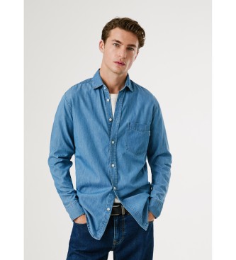 Pepe Jeans para hombre. PM3090014C0 Camisa Classic Slim azul (S), Casual, Algodón, Manga larga
