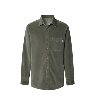Pepe Jeans para hombre. PM3090844 Camisa Clayton verde (XXL), Casual, Algodón, Manga larga