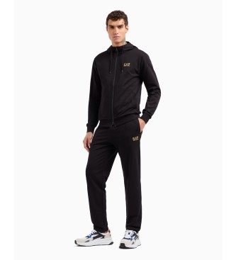 EA7 para hombre. 8NPV62_PJVRZ Chándal Core Identity negro (XXL), Casual, Deportivo, Algodón, Multideporte, Manga larga
