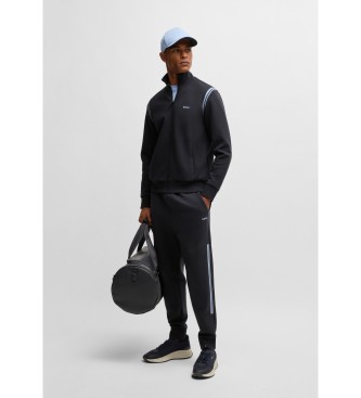 BOSS para hombre. 50533738 Conjunto de Chándal regular fit de algodón elástico con apliques a rayas marino (M), Negro, Casual, Deportivo, Mu