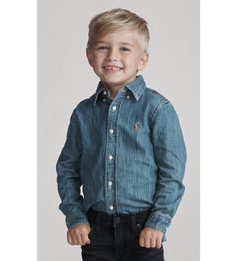 Polo Ralph Lauren Per Ragazzo. 322713843001 Camicia Di Tessuto Jeans Di Cotone Blu (6AñOs= 124/134Cm), Casual, Manica Lunga, Moda Per Bambin