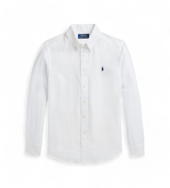 Polo Ralph Lauren för pojkar. 323967600003 Skjorta i linne (8/9años= 140/149cm), Vit, Casual, Bomull, Klassisk, Lång ärm, barnmode