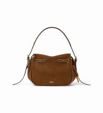 Para mujer. 428960569001 Bolso satchel Polo ID mini de ante (OSFA), Marrón, Casual, Piel
