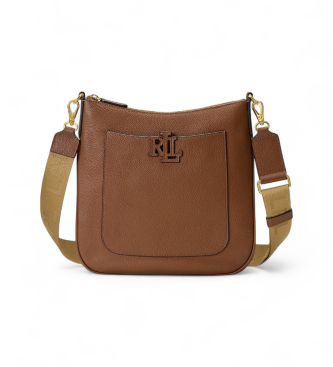 Lauren Ralph Lauren för kvinnor. 431970152002 Cameryn crossbody-väska i brunt kornigt läder (OSFA), Casual, Hud
