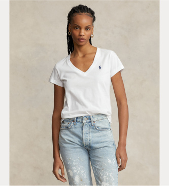 Polo Ralph Lauren Camiseta cuello pico blanco