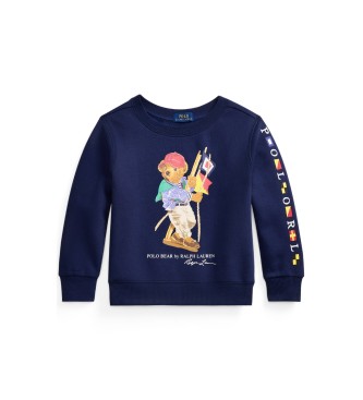 Polo Ralph Lauren para niño. 322A12429001 Sudadera de felpa con Polo Bear marino (6años= 124/134cm), Casual, Algodón, moda infantil