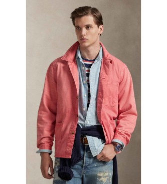 Polo Ralph Lauren para hombre. 710P03886001 Sobrecamisa de tela de chino rojo (M), Casual, Algodón