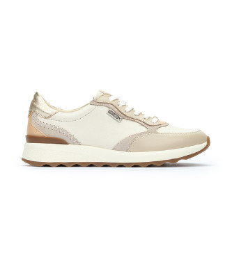 Pikolinos para mujer. W1M-6625C1 Zapatillas De Piel Con Cordones Arrecife Beige