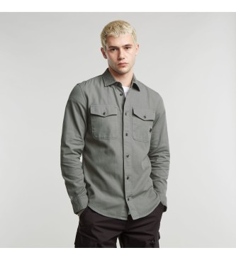 G-Star para hombre. D24963-D454-G493 Camisa Marine Slim gris (XL), Casual, Algodón, Manga larga, Sostenible