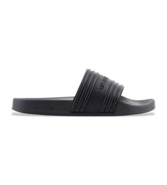 Emporio Armani para hombre. EM002246_AF16403 Chanclas Logo Tape negro (44), Plano, Ninguno, Beachwear
