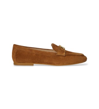 Lauren Ralph Lauren Mulher Castanha Para 802946809014 Mocassins Averi Iii De Camurça (36), Couro, Marrom, Plano, Nenhum, Casual, Clássico