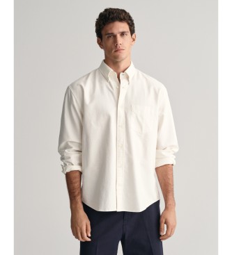 Gant för män. 3240051 Heritage Relaxed Fit Oxfordskjorta vit (XL), Casual, Lång ärm, Ekologisk bomull, Hållbar