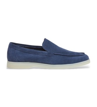 Hackett London för män. HMS21473 Marina loafers i mjukt marinblått läder (41), Hud, Karta, Ingen, Casual, Marino