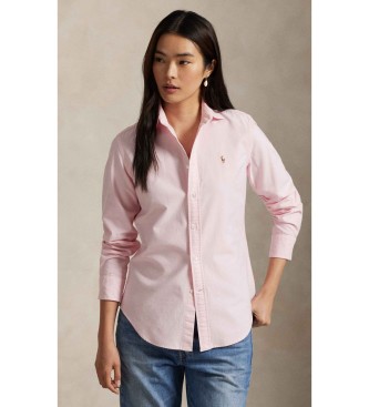 Polo Ralph Lauren Mulher Rosa, Multicolorido Para 211891377002 Camisa Oxford De Corte Justo Cor-De-Rosa (34), Casual, Algodão, Clássico, Manga Comprida