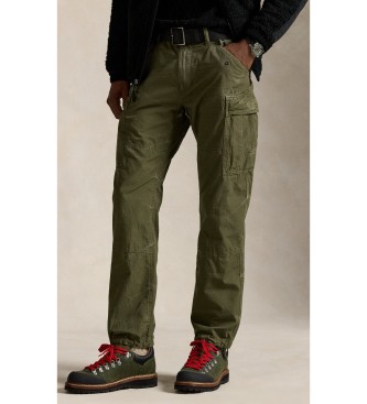 Polo Ralph Lauren para hombre. 710974518001 Pantalón cargo de loneta Classic Fit verde (40/34), Casual, Algodón