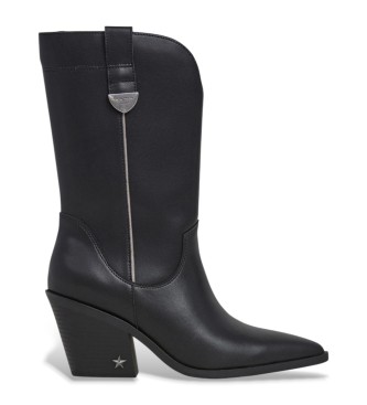 Pepe Jeans för kvinnor. PLS500017 Gina Western läderstövlar svart (39), Hud, 3 till 5 cm, Ingen, Casual