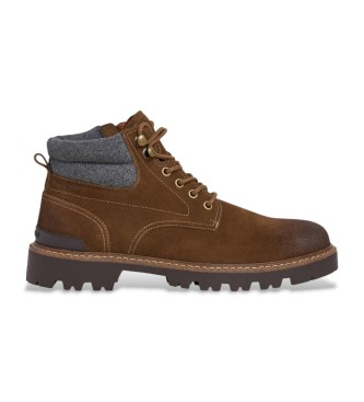 Pepe Jeans para hombre. PMS500003 Botines de piel Ryan Earth (41), Plano, Casual