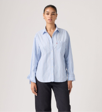 Levi's para mujer. 001HM-0014 Camisa Harlie Boyfriend azul claro (XS), Casual, Algodón, Manga larga