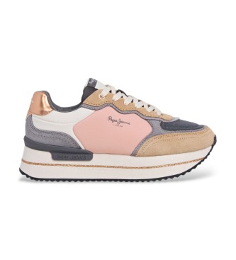 Pepe Jeans para mujer. PLS600033 Zapatillas de Piel Rusper Glitter multicolor (39), 3 a 5cm, Cordones, Casual