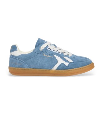 Pepe Jeans para mujer. PLS000025 Zapatillas de Piel Ball Retro azul (39), Plano, Cordones, Casual