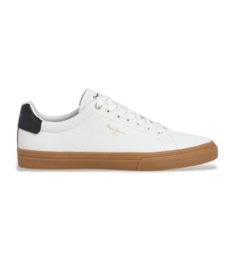 Pepe Jeans para hombre. PMS300003 Zapatillas Kenton Base blanco (45), Plano, Cordones, Casual