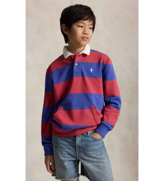 Polo Ralph Laurenvoor jongens. 323A12427001 Frans badstof rugby poloshirt blauw, rood ((XL) 13/14Ãños= 163/174cm), Casual, Katoen, Lange mou