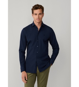 Para hombre. HM3010540 Camisa popelín elástica fit tailored (L), Casual, Fiesta, Algodón, Clásico, Manga larga