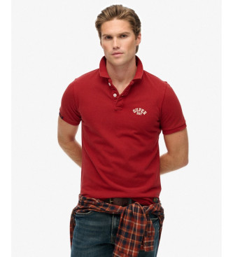 Superdry för män. M1110449A Vintage röd polotröja (L), Casual, Bomull, Kort ärm