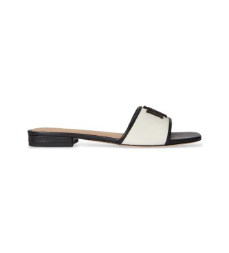 Para mujer. 802P04395004 Sandalias Everley de loneta y piel (37), Negro, Tela, Plano, Cordones, Ninguno, Casual, C