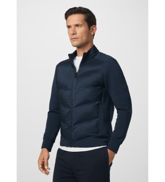 Hackett Londonvoor mannen. HM5800032 Sonic Hybride Jas marine (S), Casual, Katoen, Marineblauw